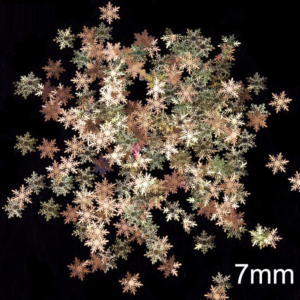 Decoratiuni metalice 3D pentru unghii 100 bucati 020 Fulgi de Zapada Aurii